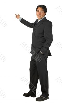business mal presenting - smiling
