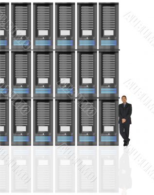 business man and his huge network