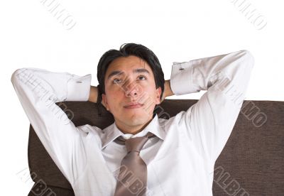 business man relaxing at home