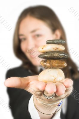 business stones for teamwork