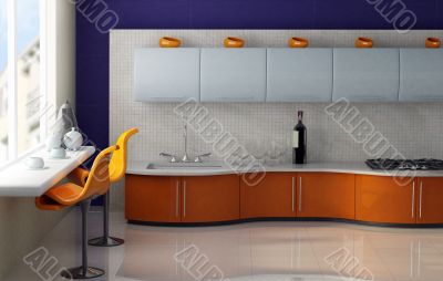 Breakfast in modern kitchen