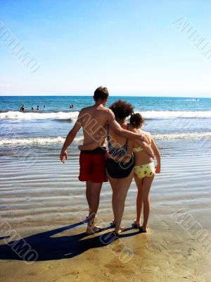 Family on the beach