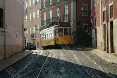tramway in street