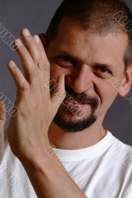 man clapps his hands