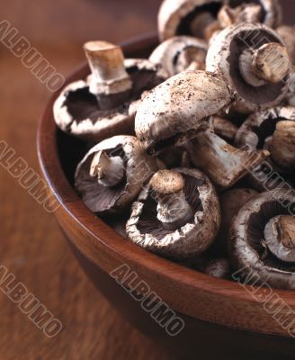 Mushrooms Portabellas in a bowl