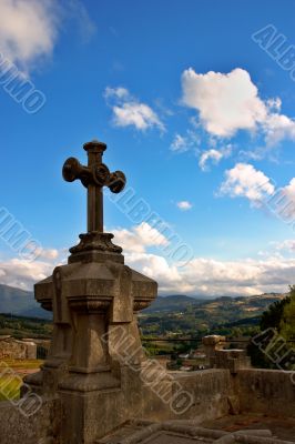 Cross over the blue sky