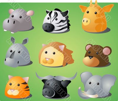 Cartoon safari animals