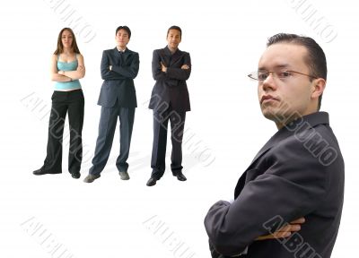 business team work - man in glasses