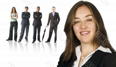 business woman and her team