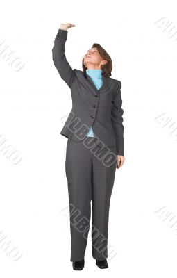 business woman holding something