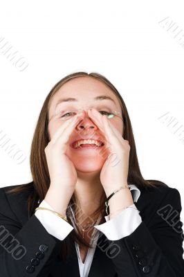 business woman shouting 2