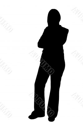 business woman standing silhouette illustration