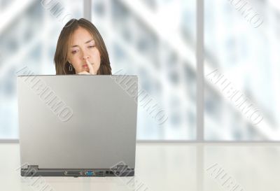 business woman working at her office