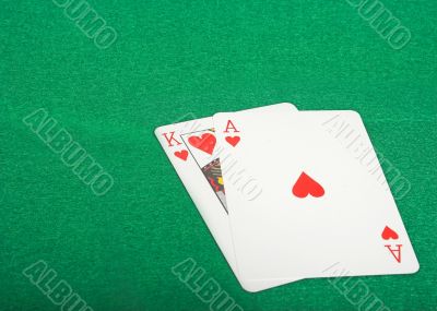 ace and king of hearts