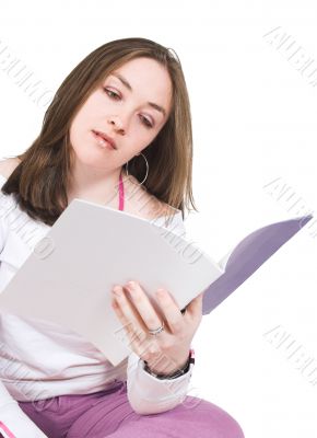 girl reading a book
