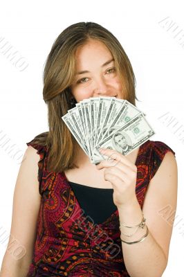 casual woman with money 2