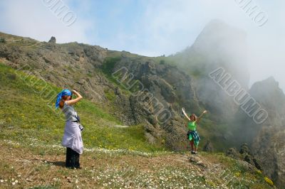 Girl making a photo