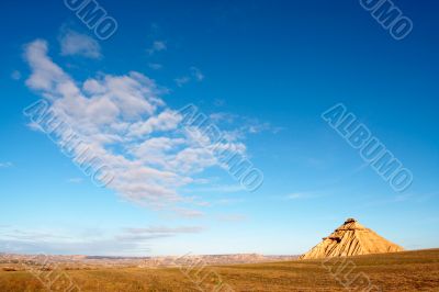 Hill over the blue sky