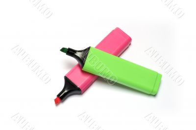 labellers green and pink