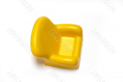 yellow couch on white background