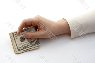 Hand offering money