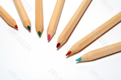 Colored school pencils