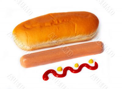 Hot dog with ketchup