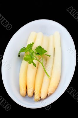 Asparagus under parsley