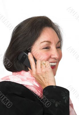 business woman laughing over the phone