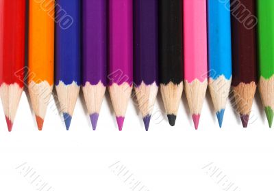 close up of colors on white