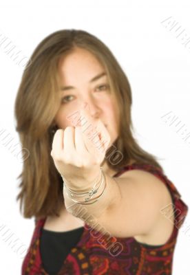 finger invitation by beautiful woman