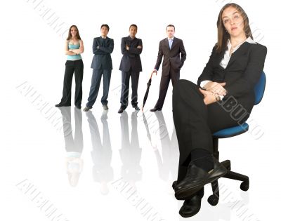 business teamwork - woman with her team