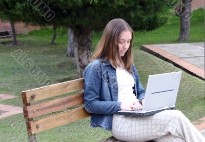 casual woman on laptop