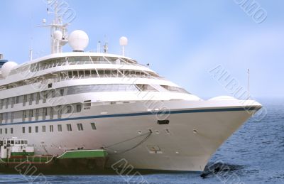 big cruise liner in the sea