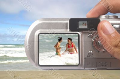 Digital camera taking picture