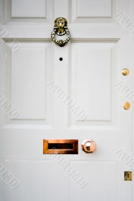 door with brass elements