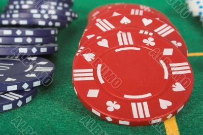 casino tokens in different colours