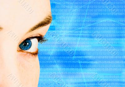 beautiful blue eye for technology