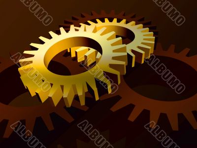 Gears in yellow