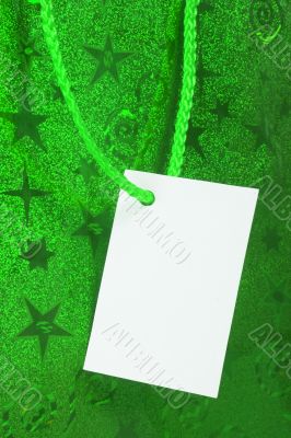 green gift tag