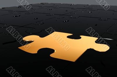 golden puzzle piece - make the difference
