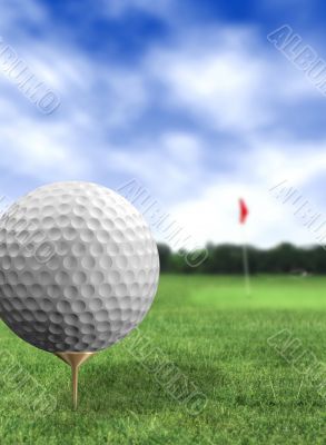 golf ball close up in a course