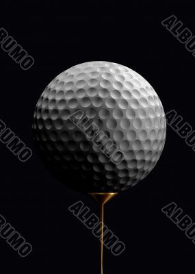 golf ball over black