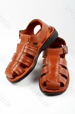 Brown leather sandals
