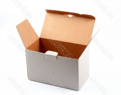 Open cardboard box