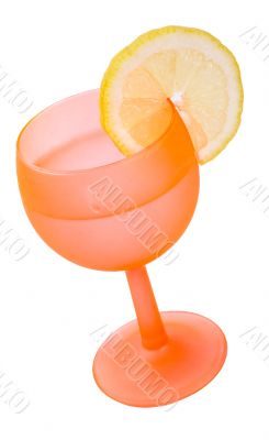 Red Glass with slice of lemon