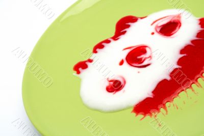 Dessert with cream