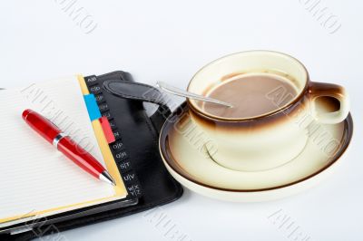 cup of coffee and notebook