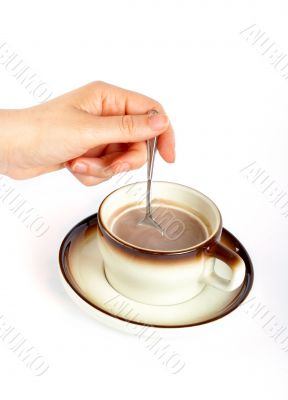 Woman holding the spoon