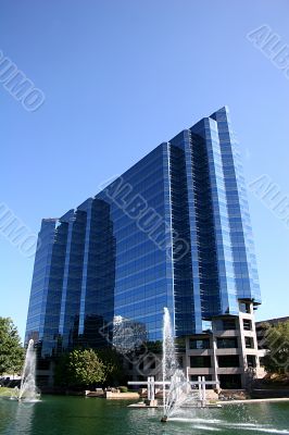 Blue Building on Lake